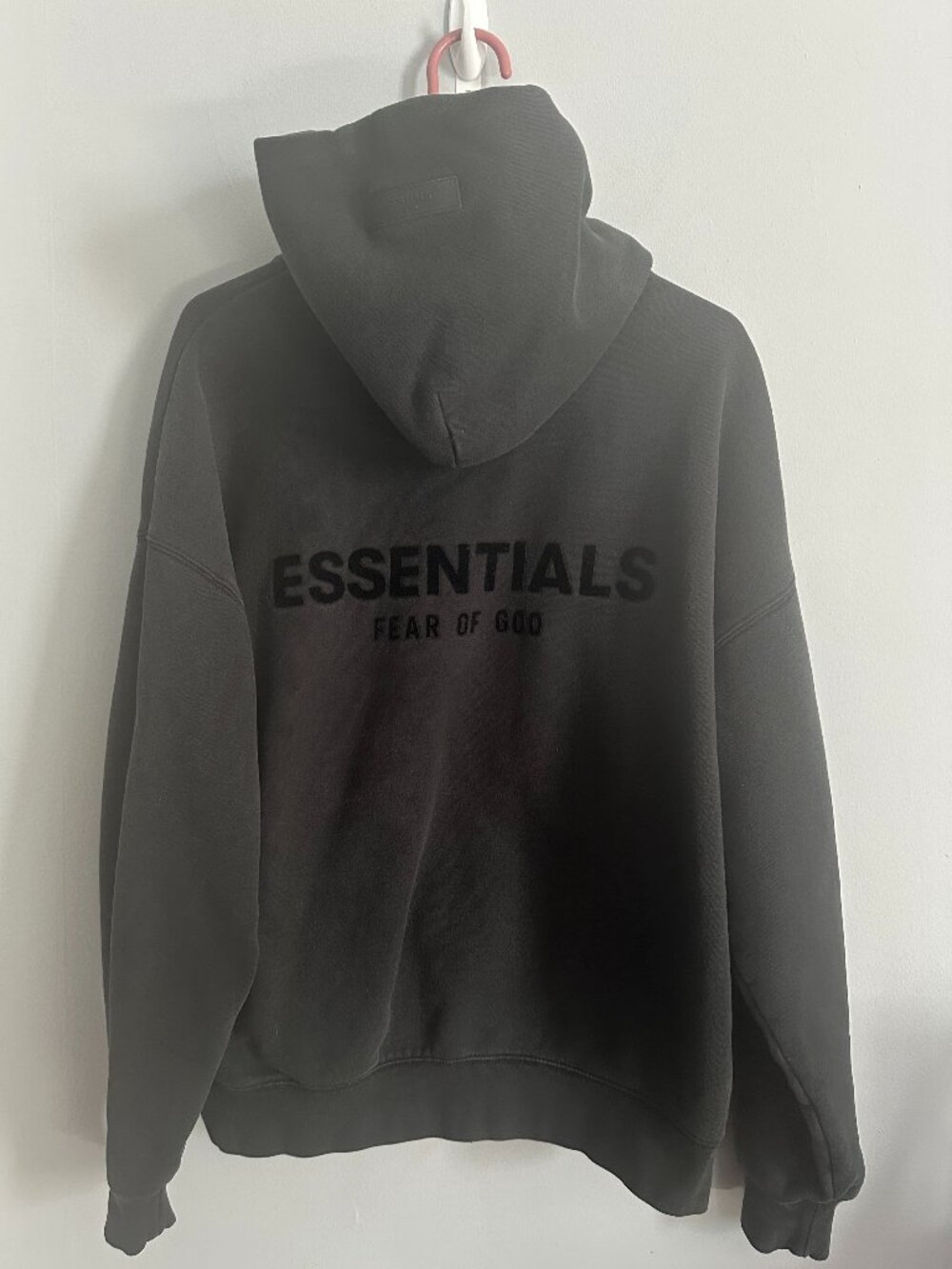 Fear of God ESSENTIALS Black Pullover Hoodie Tonal Logo Size Medium